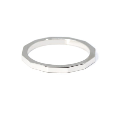 Alliance homme Jules 2.00mm or blanc 12 facettes