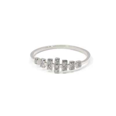 Bague Couronne or blanc et diamants