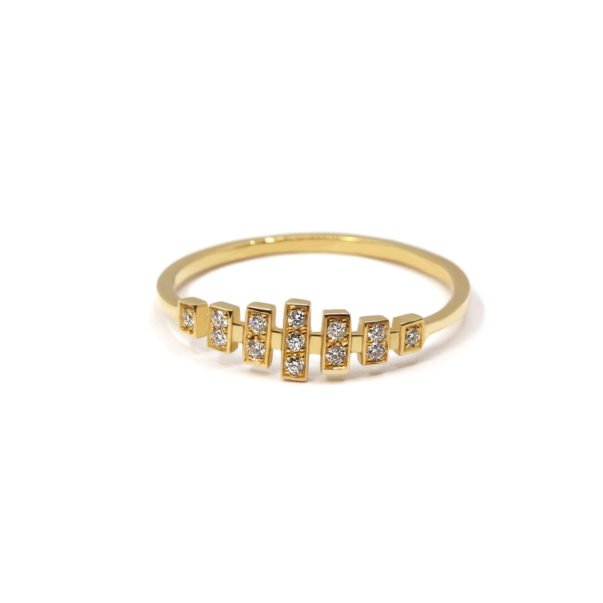 Bague Couronne or jaune et diamants