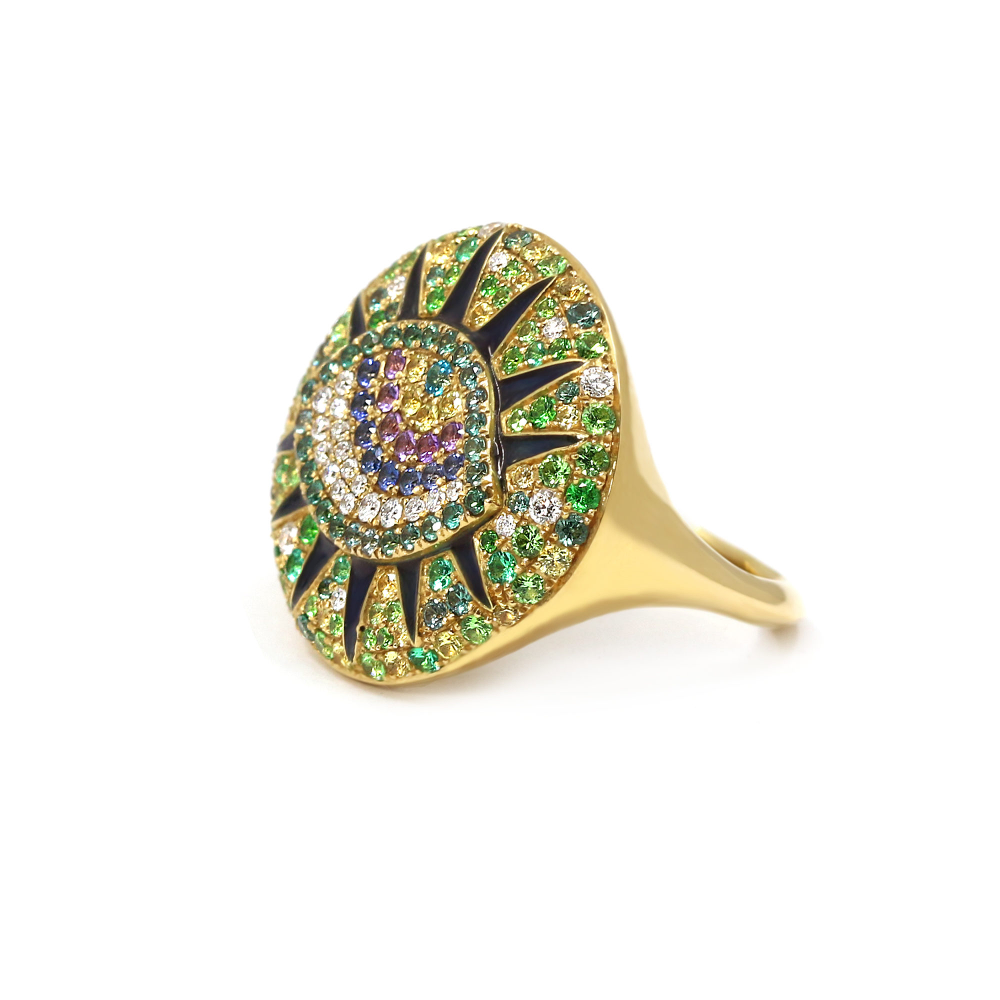 Bague La Merveilleuse or jaune et pierres