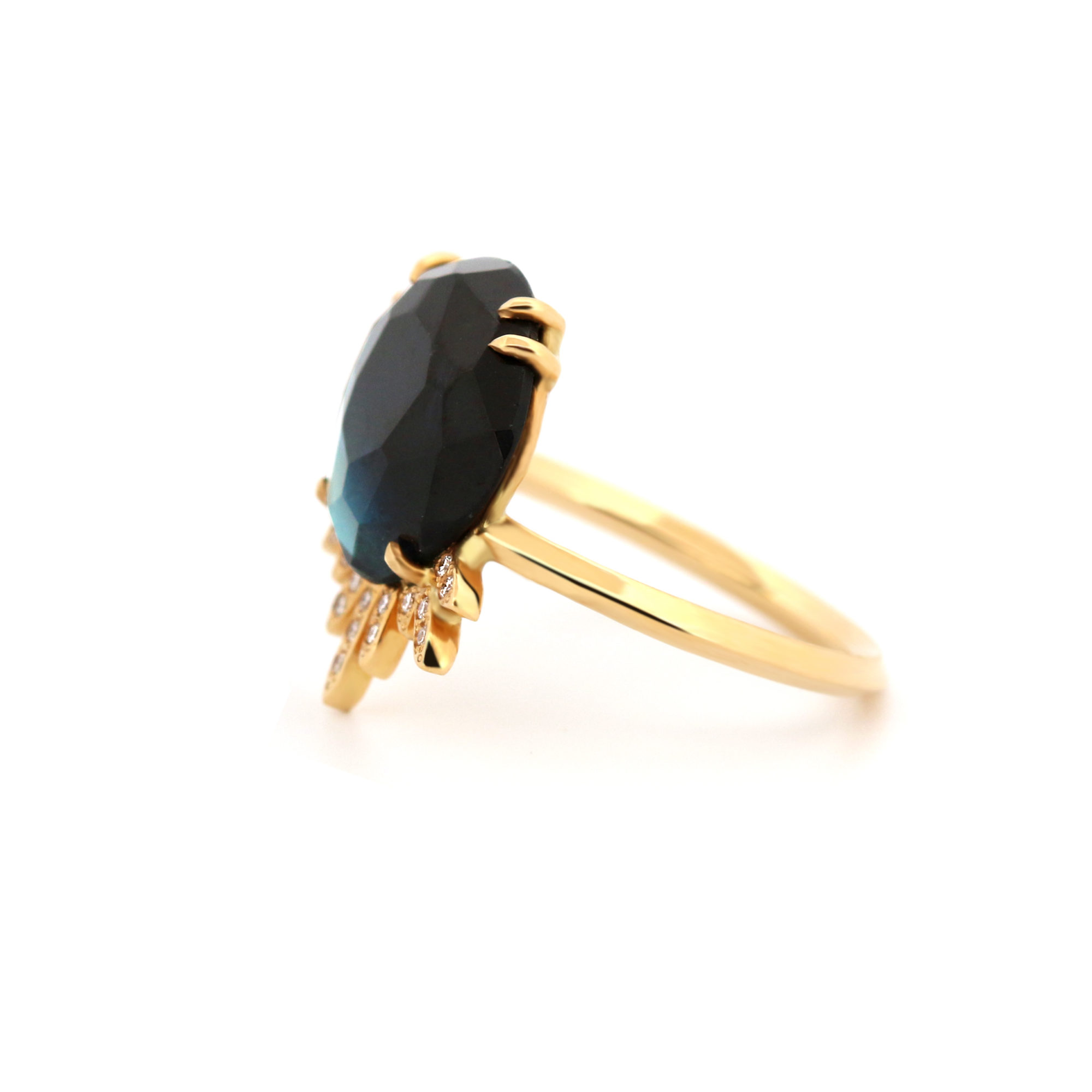 Bague La Radieuse or jaune, tourmaline et diamants-2