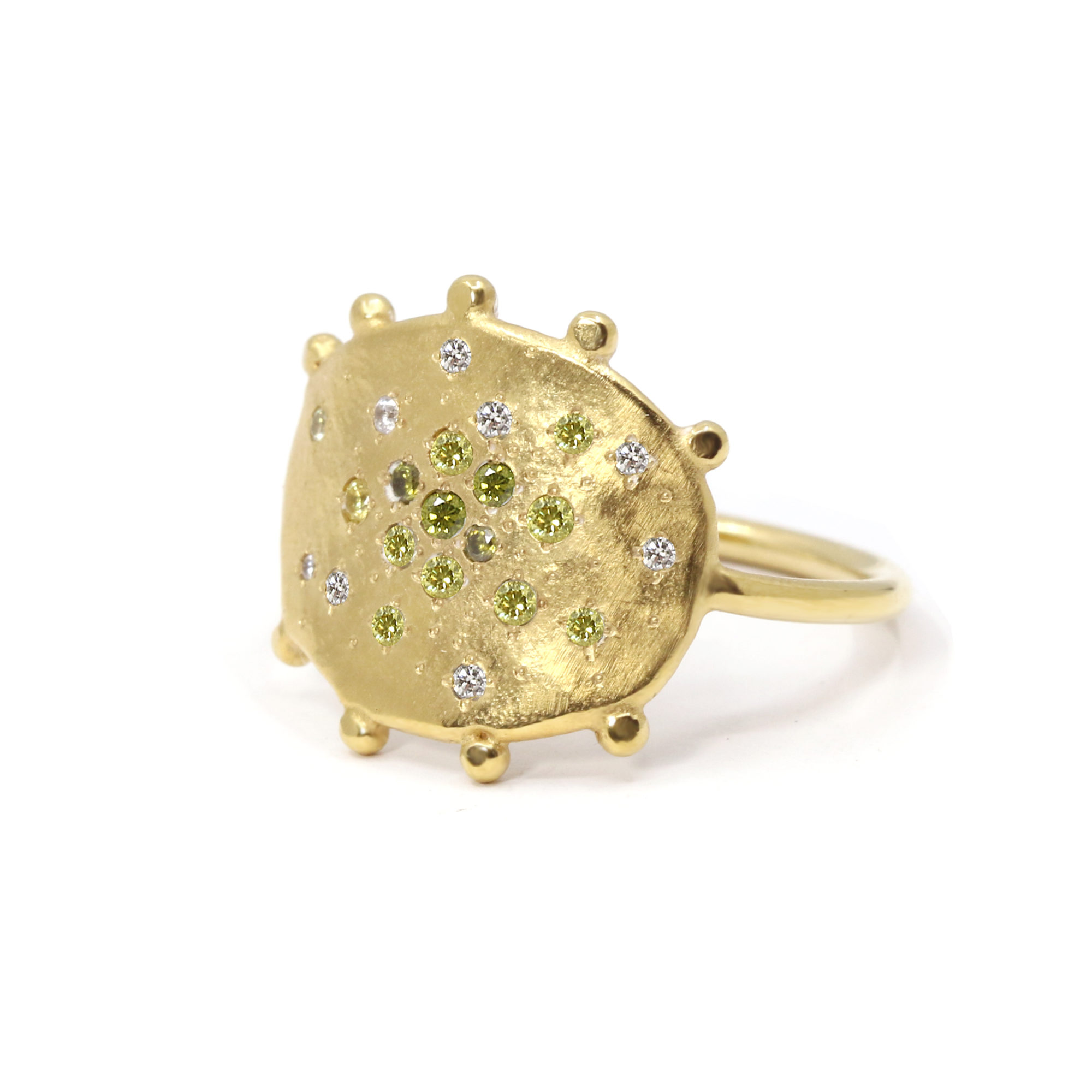 Bague Mystique Galet serti cz verts #1 2