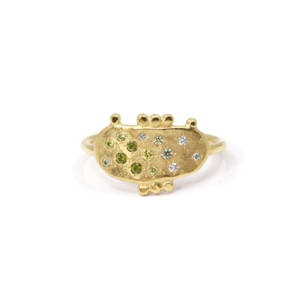 Bague Mystique Galet serti cz verts #3