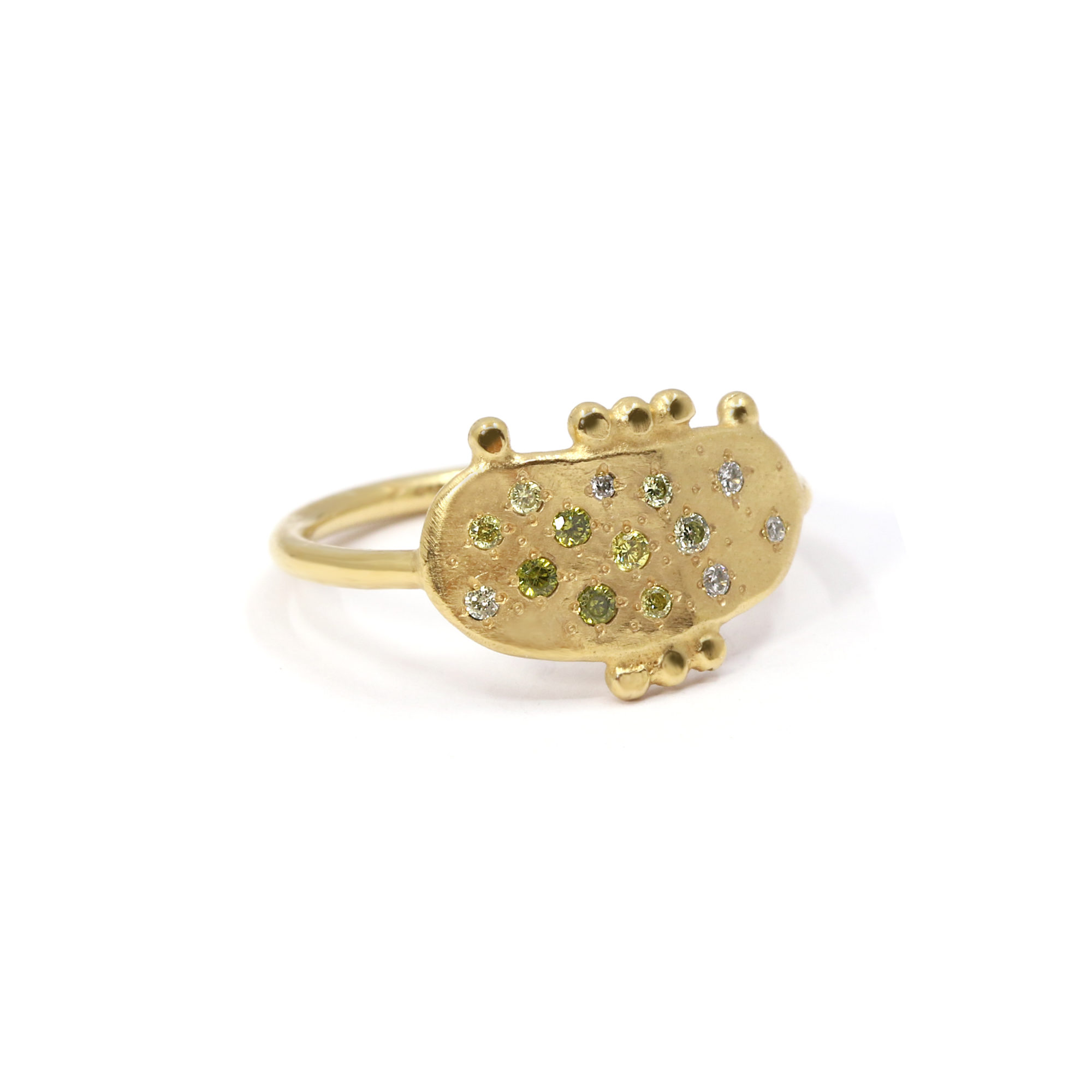 Bague Mystique Galet serti cz verts #3-2