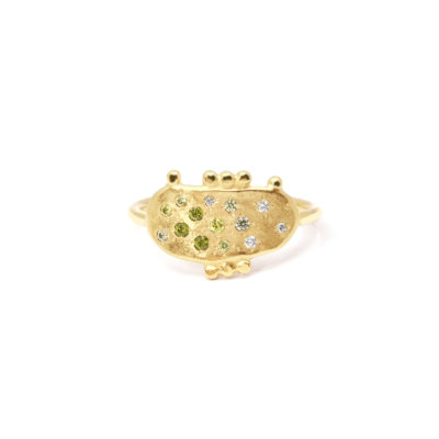 Bague Mystique Galet serti cz verts #3