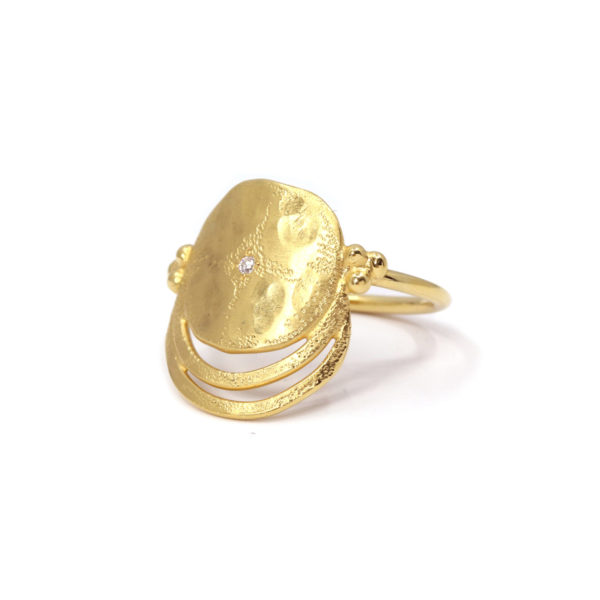 Bague Mystique vermeil double ligne 1 zircon-3