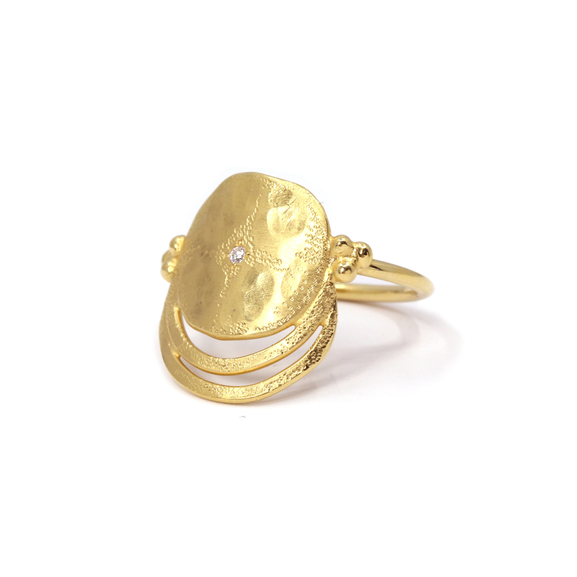 Bague Mystique vermeil double ligne 1 zircon-3