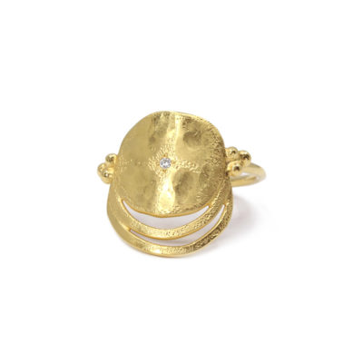 Bague Mystique vermeil double ligne 1 zircon-4