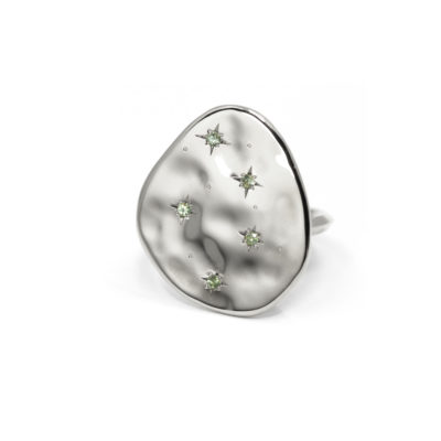 Bague Pluie d'Etoile argent et saphirs verts 2