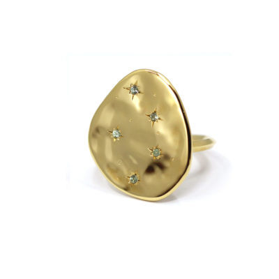 Bague Pluie d'Etoile vermeil et saphirs verts