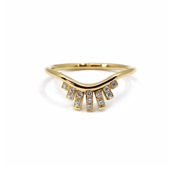 Bague Rayons or jaune et diamants