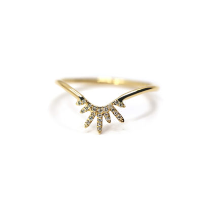 Bague Soleil or jaune et diamants
