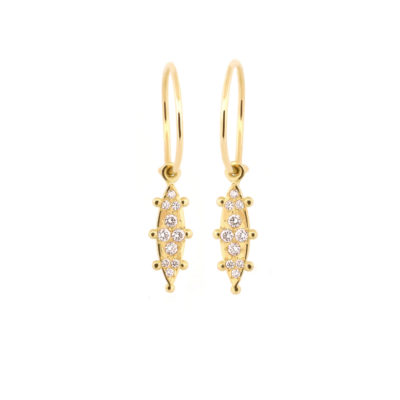 Boucles d'oreilles Zelige #2 diamants or jaune