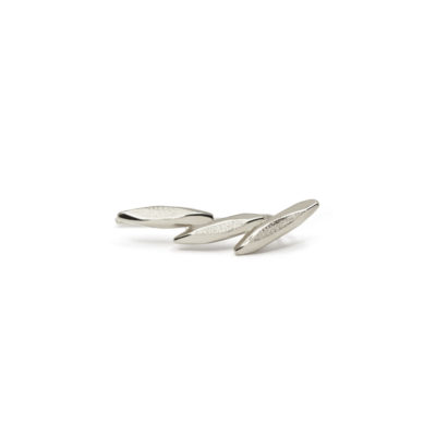 Boucle 3 grains de riz argent droite