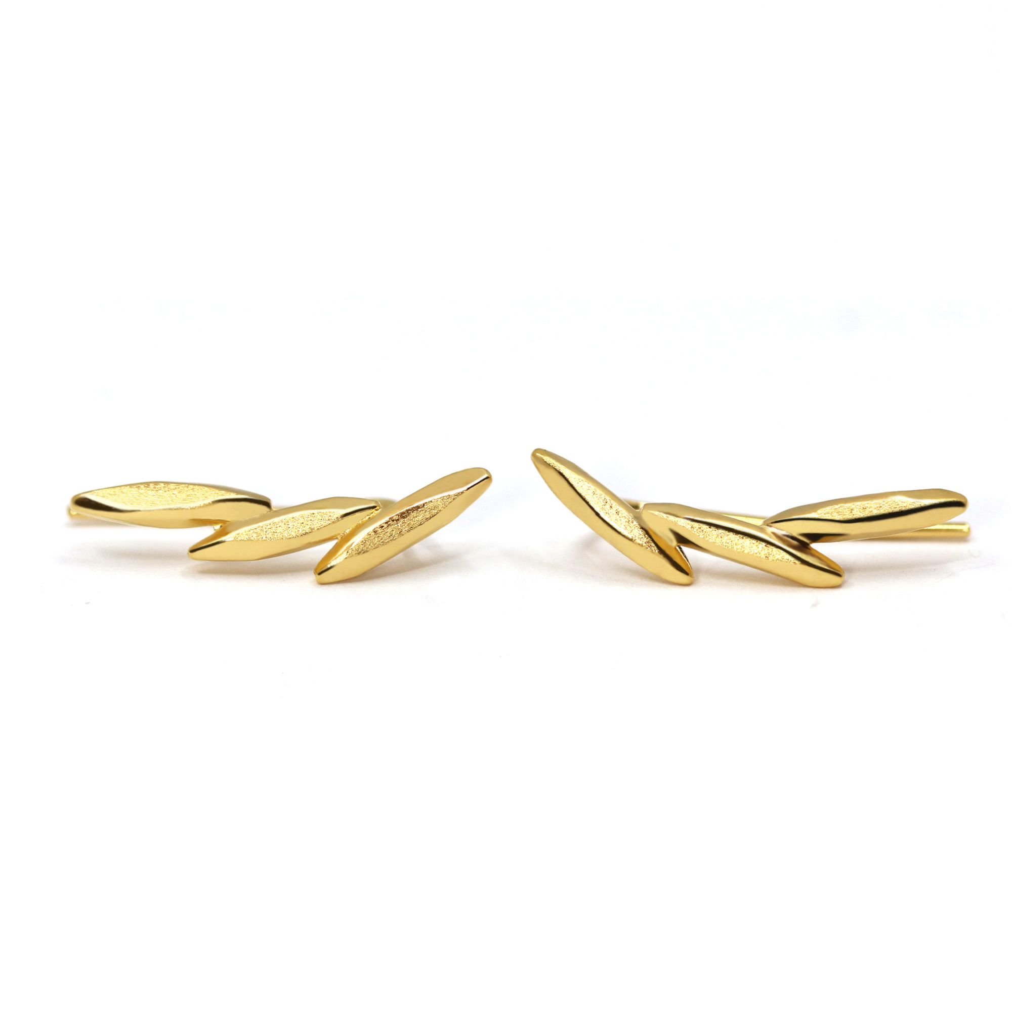 Boucles d'oreilles 3 grains de riz vermeil