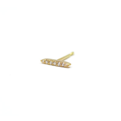 boucles barre or jaune et diamants-unité