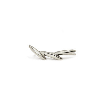 Boucle 3 grains de riz argent gauche