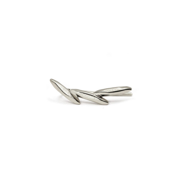 Boucle 3 grains de riz argent gauche