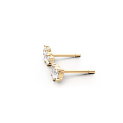 Boucles 3 poires or jaune et diamants-3