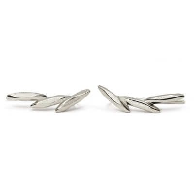 Boucles d'oreilles 3 grains de riz argent