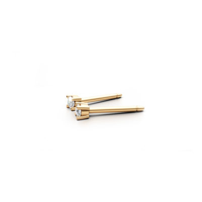 Boucles puces 2.00mm or jaune et diamants-2