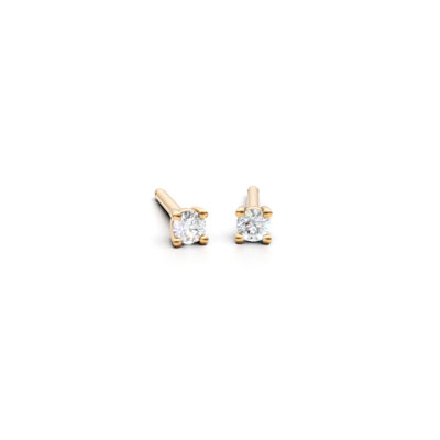 Boucles puces 2.00mm or jaune et diamants