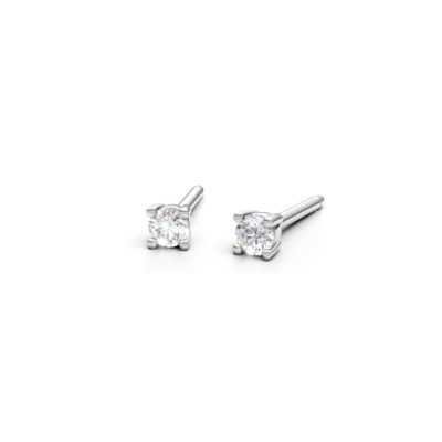 Boucles puces 2.30mm or blanc et diamants-2