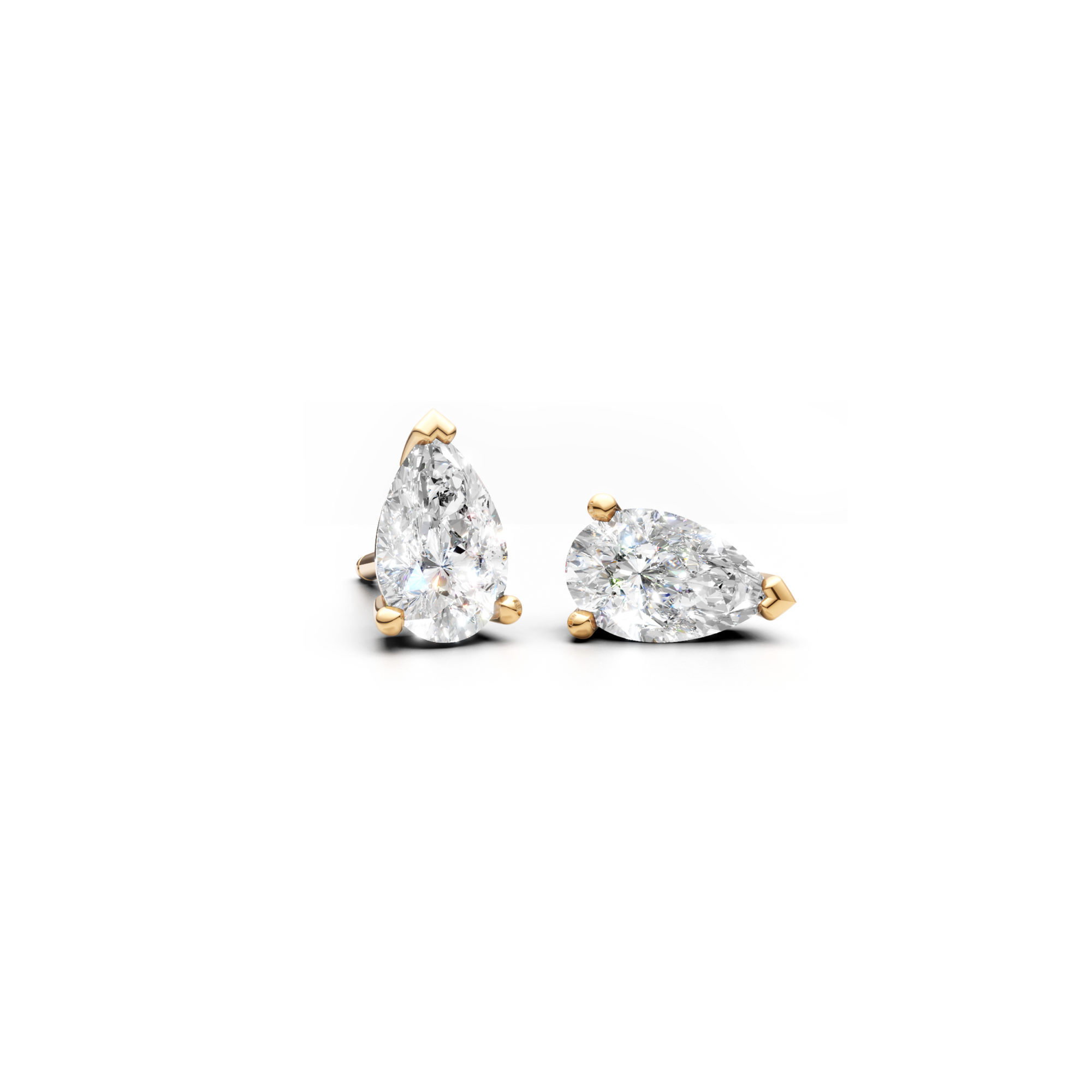 Boucles puces grandes poires or jaune-1