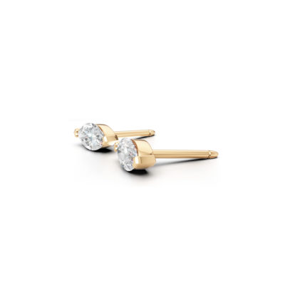 Boucles puces marquises or jaune et diamants-3