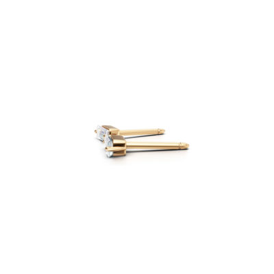 Boucles puces rectangle or jaune et diamants-2