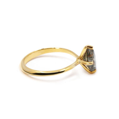 Bague La Marquise or jaune diamant gris