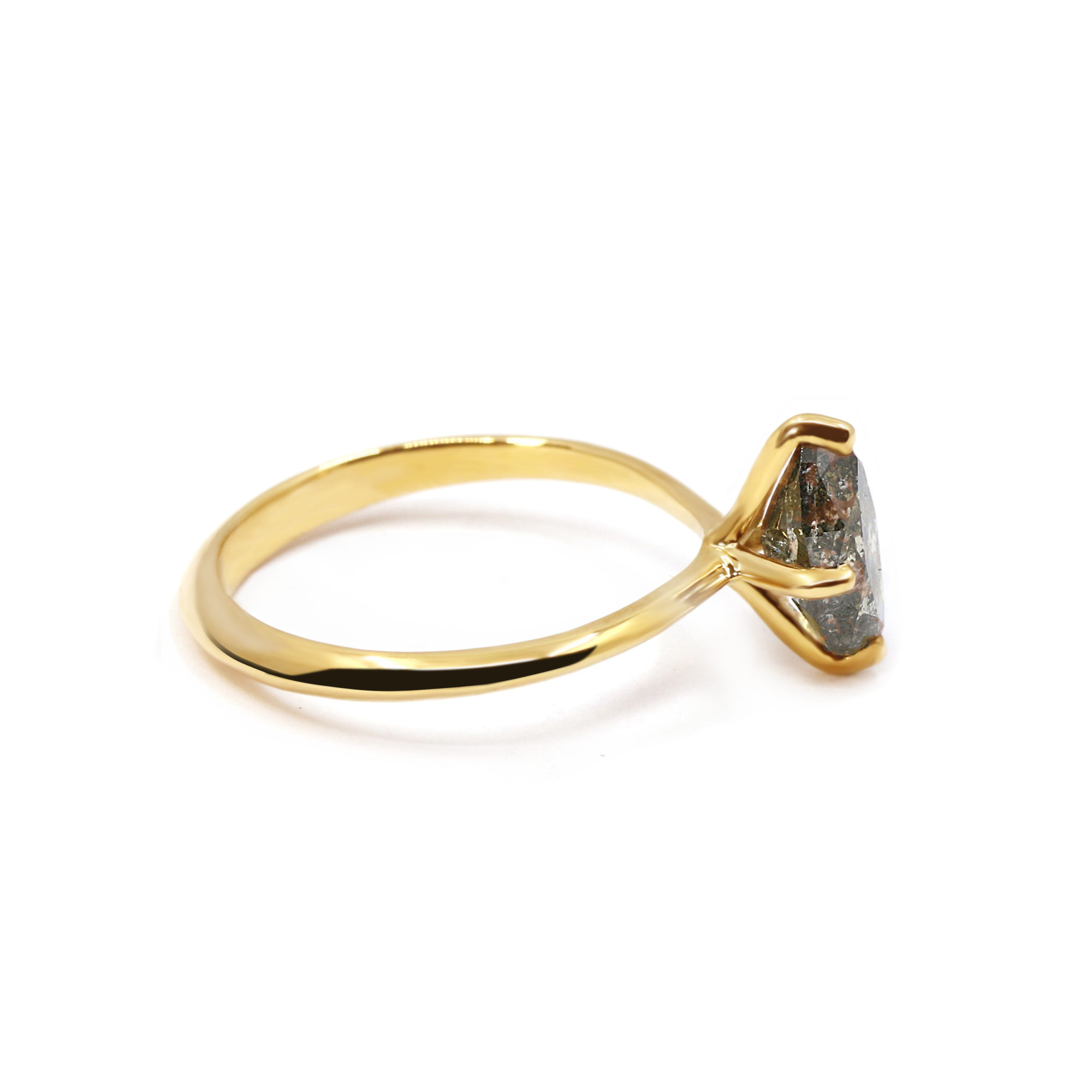 Bague La Marquise or jaune diamant gris