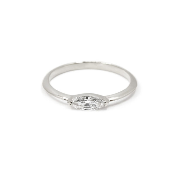 Bague de fiançailles L'Elégante or blanc et diamant