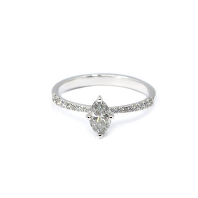 Bague de fiançailles La Pétillante or blanc et diamants