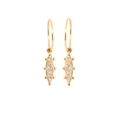 Boucles d'oreilles Zelige #2 diamants or jaune
