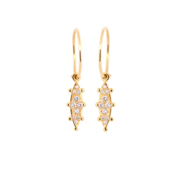 Boucles d'oreilles Zelige #2 diamants or jaune