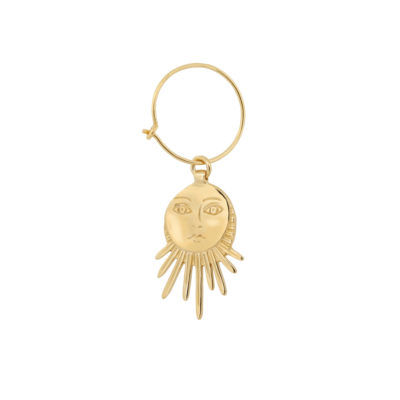 Mono boucle d'oreille grand Soleil vermeil