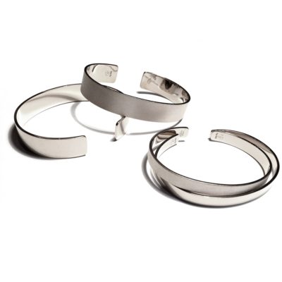 Bracelet bande argent poli