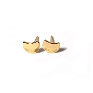 Boucles d'oreilles Lune en argent plaqué or gravées