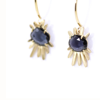 Boucles Yeux spinelles or jaune