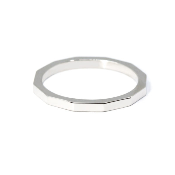 Alliance homme Jules 2.00mm or blanc 12 facettes