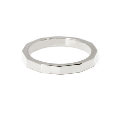Alliance homme Jules 3.00mm or blanc 12 facettes