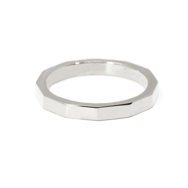 Alliance homme Jules 3.00mm or blanc 12 facettes