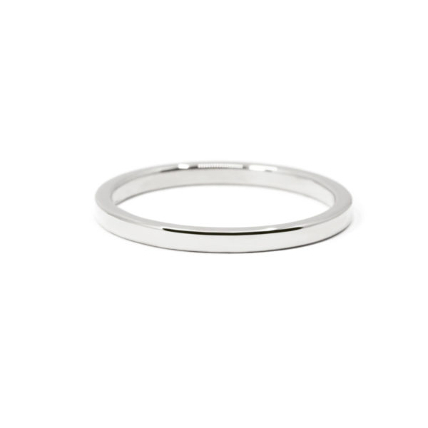 Alliance homme Yan 2mm or blanc poli