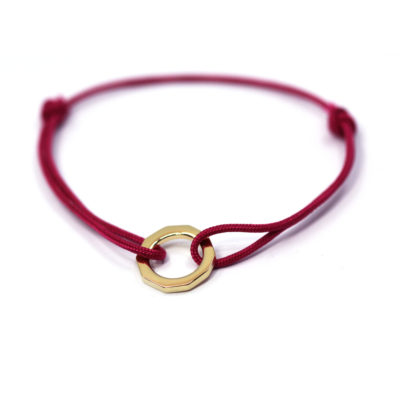 bracelet cordon Jul fuchsia vermeil