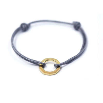 bracelet cordon Jul taupe vermeil
