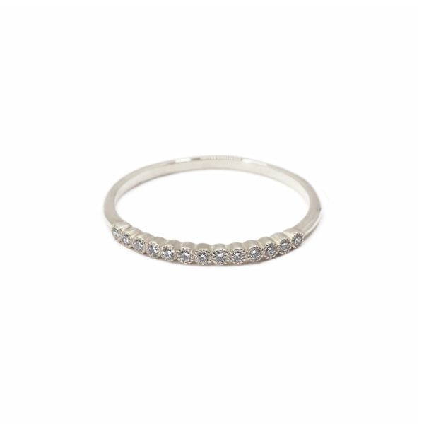 Alliance Millie demi or blanc et diamants