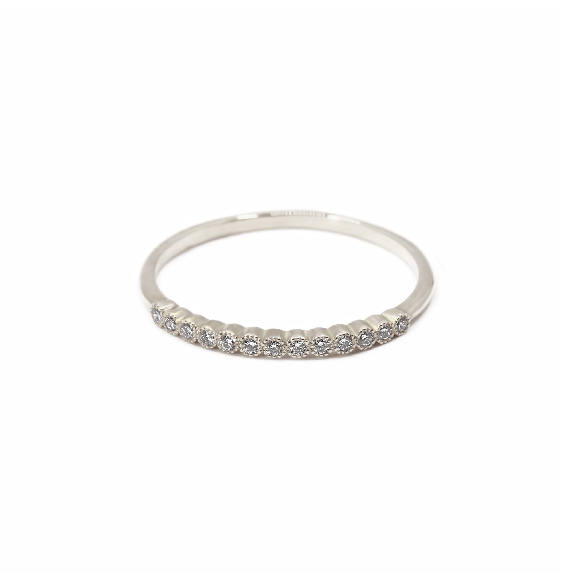 Alliance Millie demi or blanc et diamants
