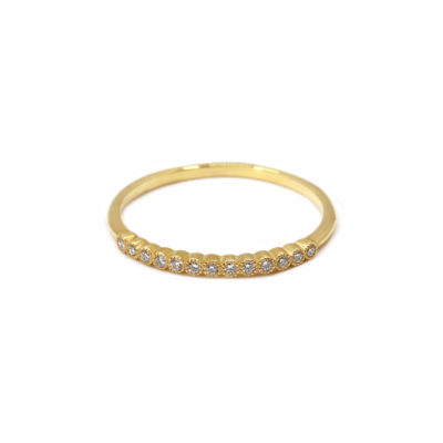Alliance Millie demi or jaune et diamants