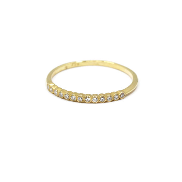 Alliance Millie demi or jaune et diamants